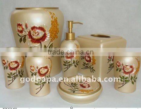 High quality 6pcs polyresin bathroom set
