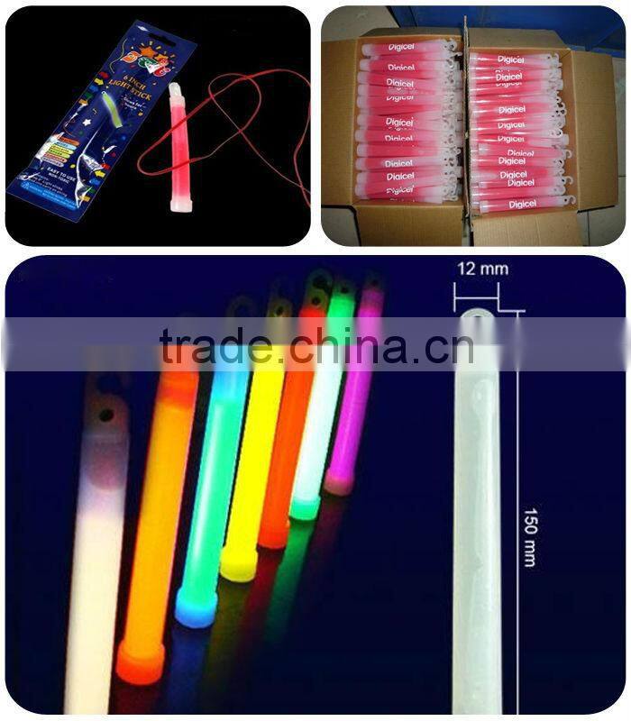 2015 Hot selling party supplies 6 inches multicolor chemical glow sticks