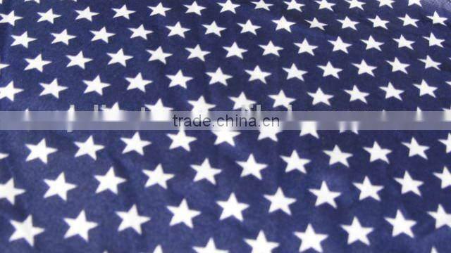 white five-pointed star on dark blue polyester satin Spandex print swimwear