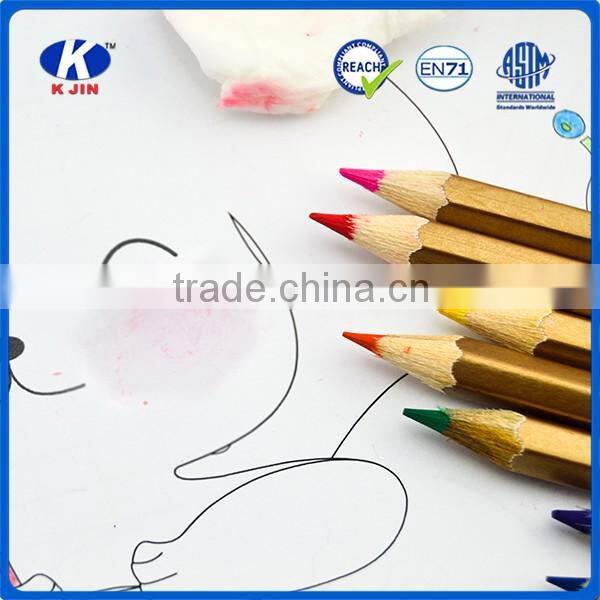 Wholesale 7 inch water soluble hexagonal color pencil with dipped for kids and office