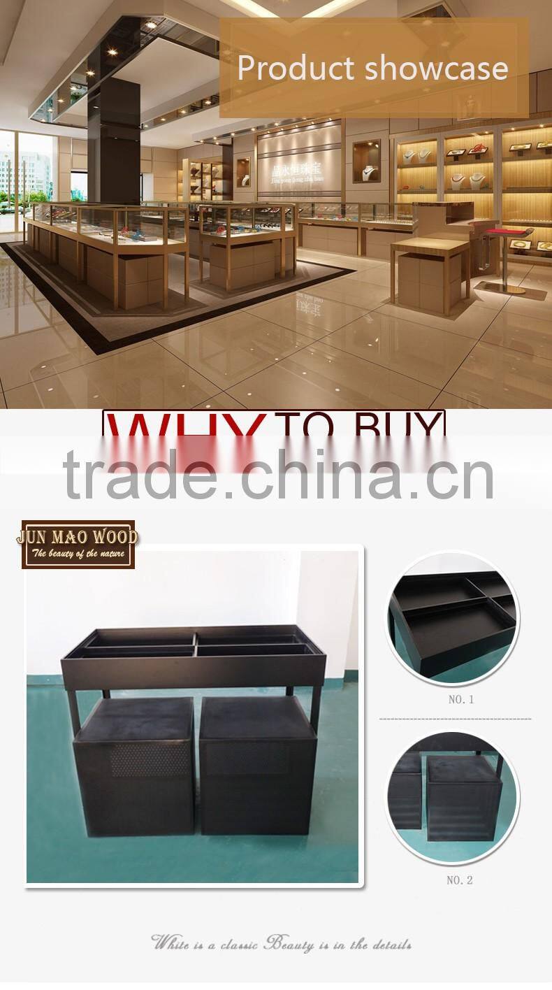 Two Square Network Rail Storage Box MDF Disign With Black Showcase Display