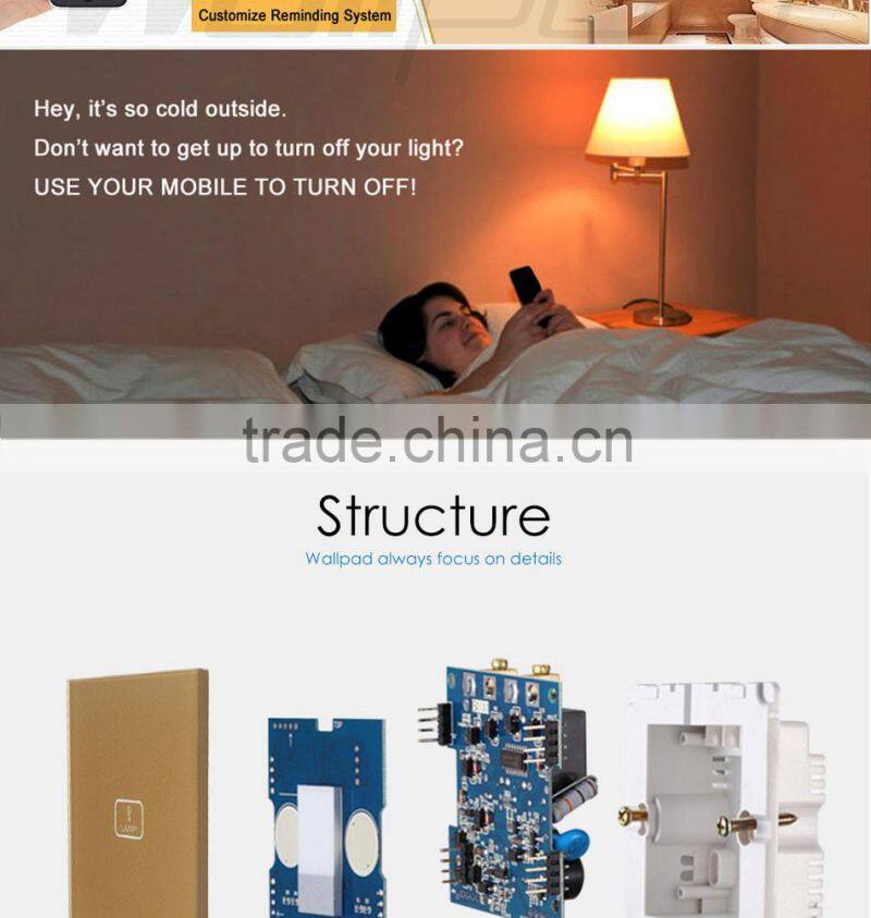 4 Gang WIIFI Curtain Switch Wallpad Black Glass 4 Gang 2 Way WIF Remote Controlled Touch Double Shutter Blinder Wall Switches