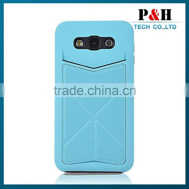 Luxury PU Leather Card Stand Case For Samsung Galaxy E7