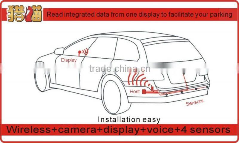 12voltage hot sell waterproof ultrosonic wireless high definition TFT display reversing camera kit PVV-2-168