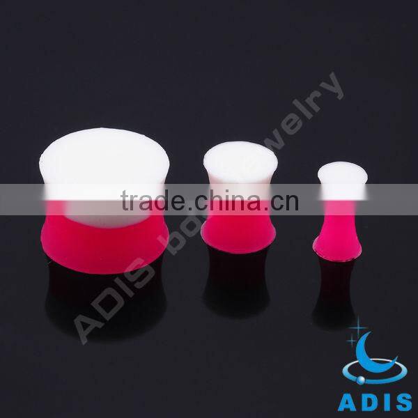 Beautiful wholesale custom fresh color soft body jewelry silicone plugs ear