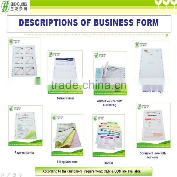 carbonless paper with hole and claw