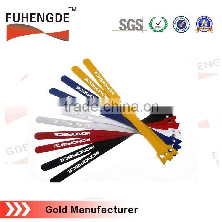 Colorful back to back T shape magic tape cable ties