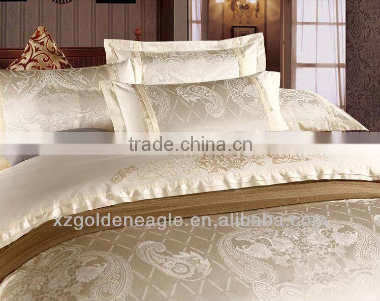 Silver grey 100% Silk Jacquard Bedding set