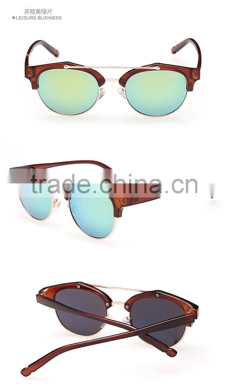 New product Half frame color film sunglasses Retro sunglasses