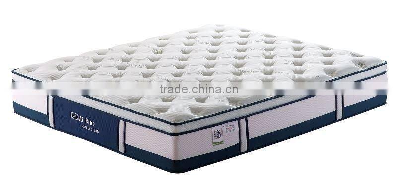 High Elastic Green Tea Memory Foam Pocket Spring Euro Top Mattress OMU-FP32