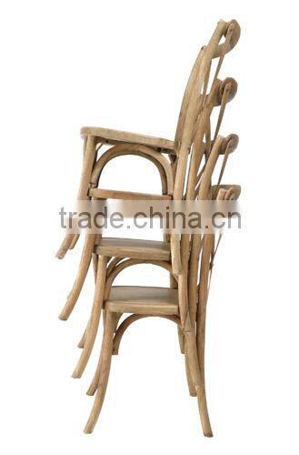 Wood Rental Wedding Cross back bar chair