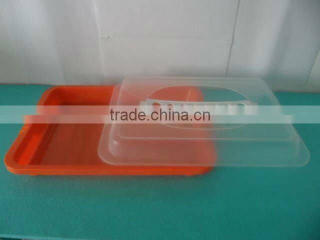 clear rectangle plastic bread box with handle