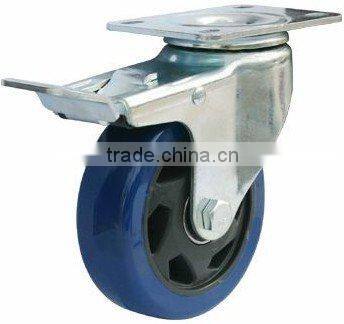 100mm PVC swivel caster with brake