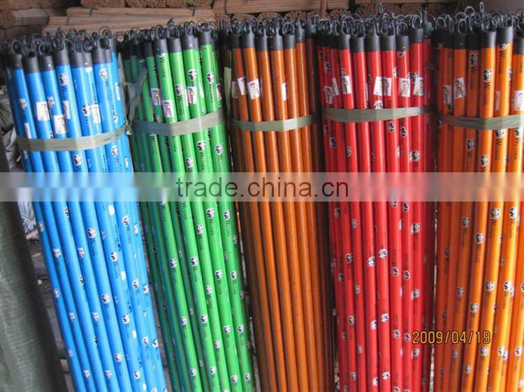 With plastic hanging cap hardwood utility broom handle