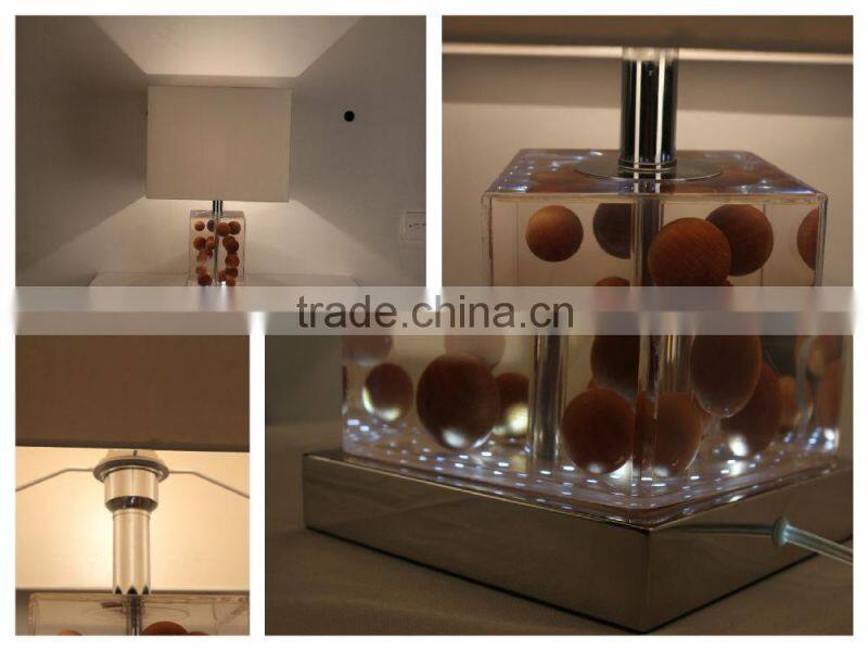 DIY Wooden Ball Resin Luxury Unique Amber Table Lamps Modern Hotel Table Lamp