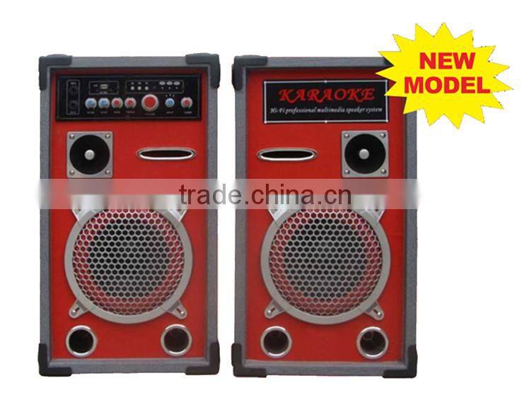 Red color active stage stereo speaker 2.0 with bluetooth