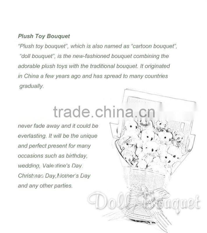 Gorgeous Valentine's day gift red plush bear bouquet wedding gift