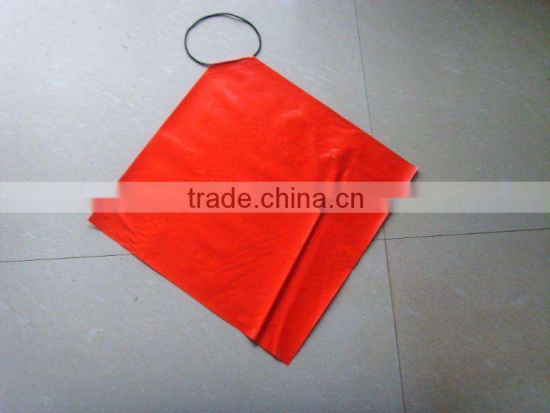 Triangle Yellow Traffic Safety flag with wood pole