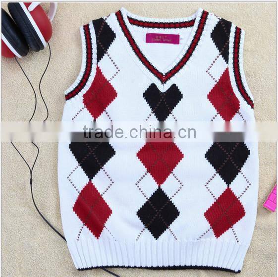 2014 fashion geometric pattern Acrylic men jacquard pullover sweater vest