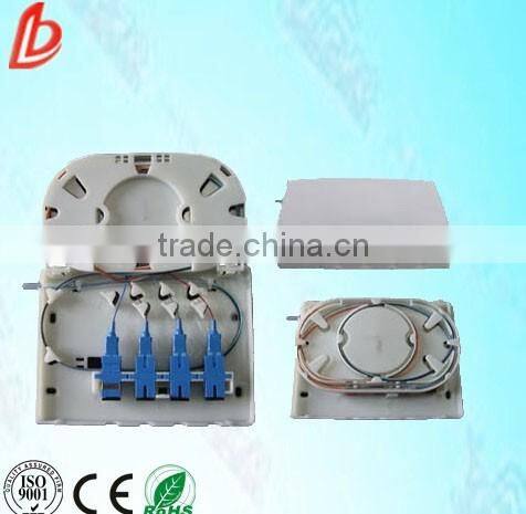 2/4 port Ftth indoor fiber box, optical fiber terminal box with sc fiber adaptor and sc fiber pigtail