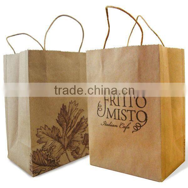 Custom brown kraft paper bag, Brown paper bag, Luxury paper shopping bag made in Guangzhou
