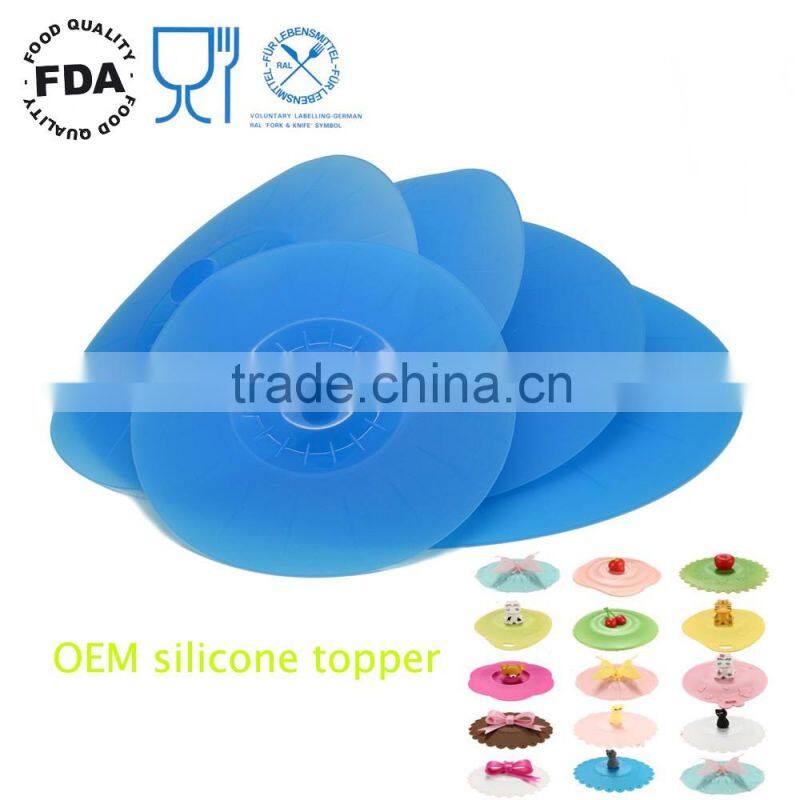 OEM logo Silicone Cups & Saucers Drinkware Type universal silicone lid