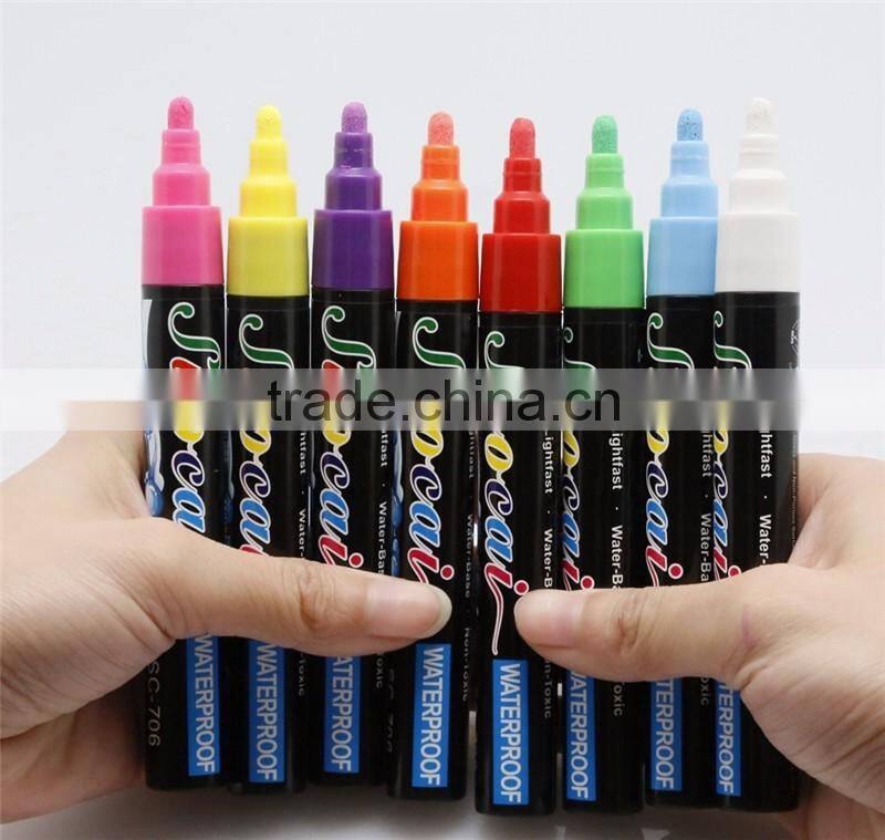 8 vivid colors rain resistant marker with custom logo