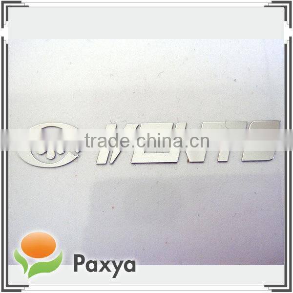 Custom silver TV metal company logo name sticker