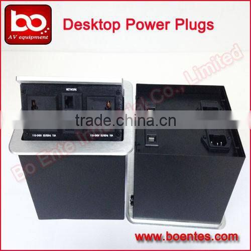 Tabletop Hydraulic Pop Up Power Socket with Bottom Connection for Office AV Solutions