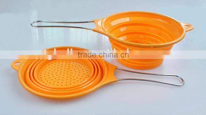 Good Use Silicone foldable Stainless steel colander