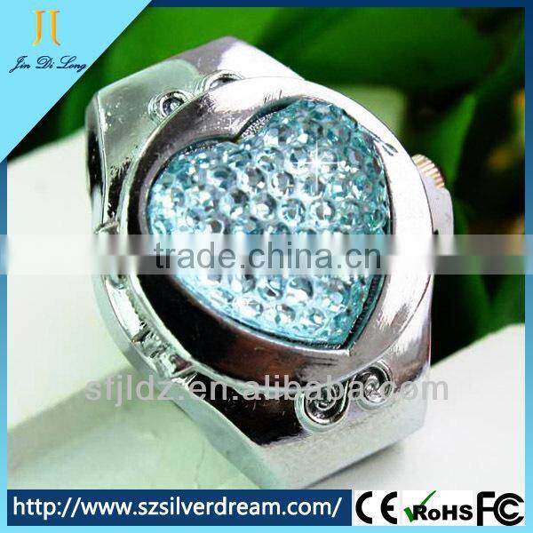 2014 China Made Crystal Diamond New Design Ladies Finger Ring Watch