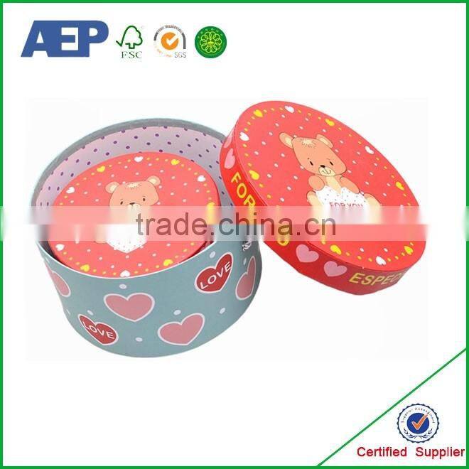 New design plain empty round gift boxes wholesale