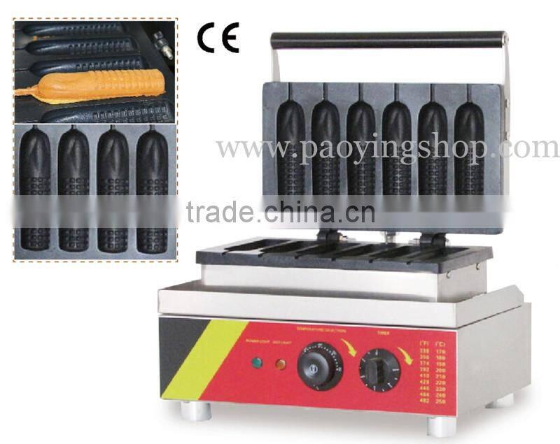6pcs Commercial Use Non-stick 110v 220v Electric Lolly Waffle Corn Dog Baker