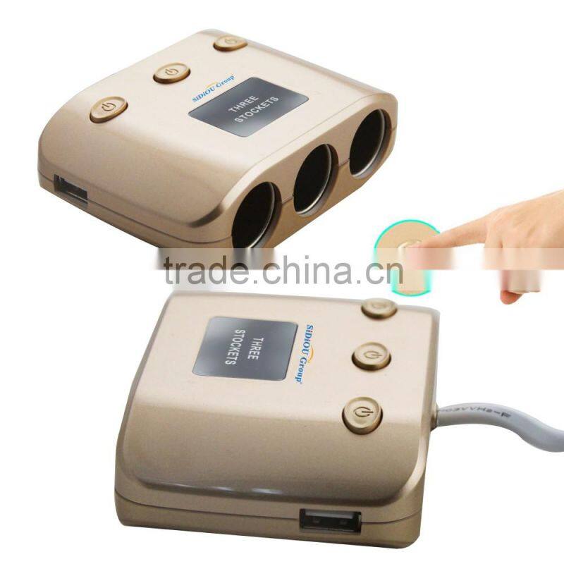 Sidiou Group A Drag Three Car Cigarette Lighter Dual USB Power Adapter One in Three Car Charger