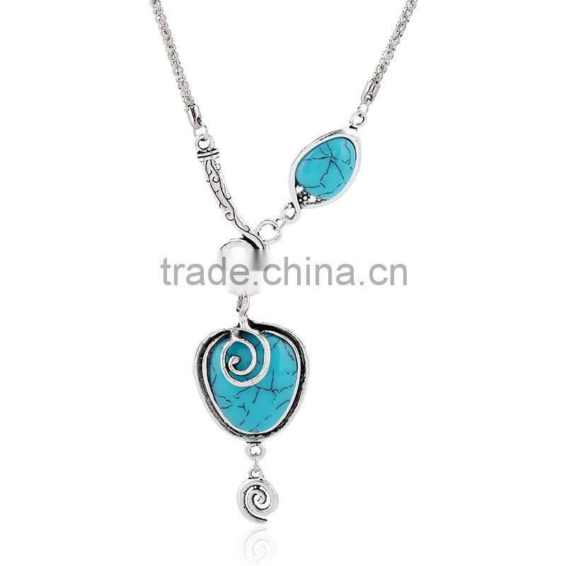 Fashion jewelry snail peach heart statement necklace