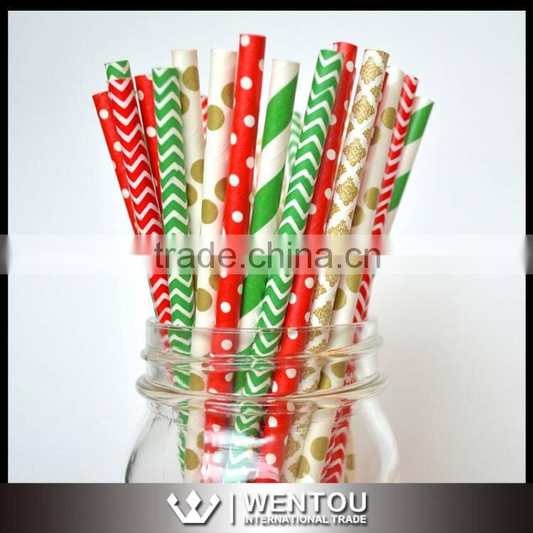 Christmas Tabletop Red Polkadot Straws