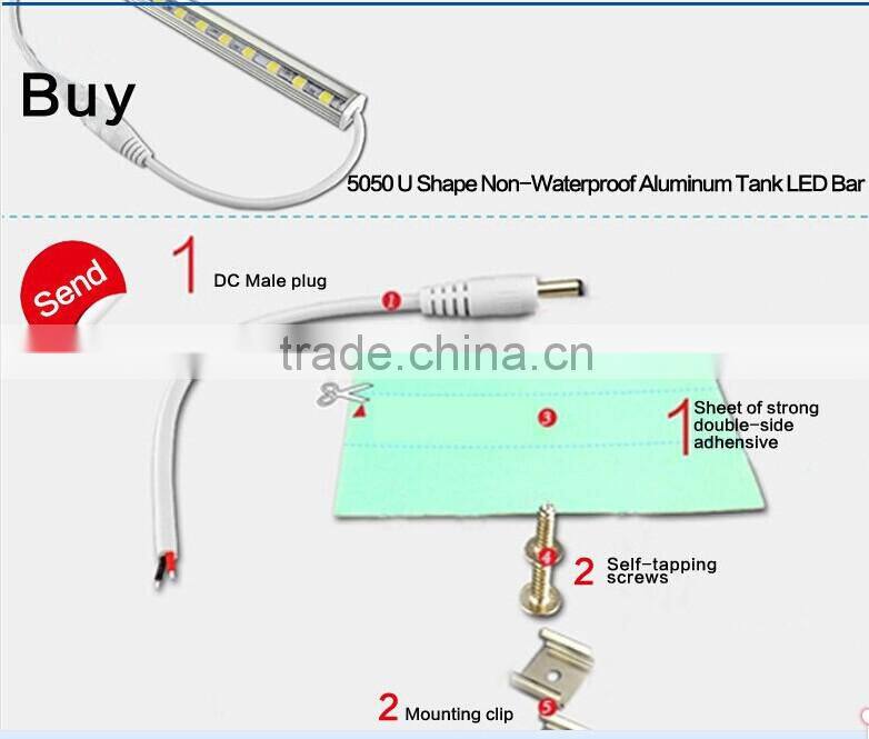 Blister plastic packing 5050 12V 72led/m 16W 30cm programmable led profile frosted cover rigid Strip light
