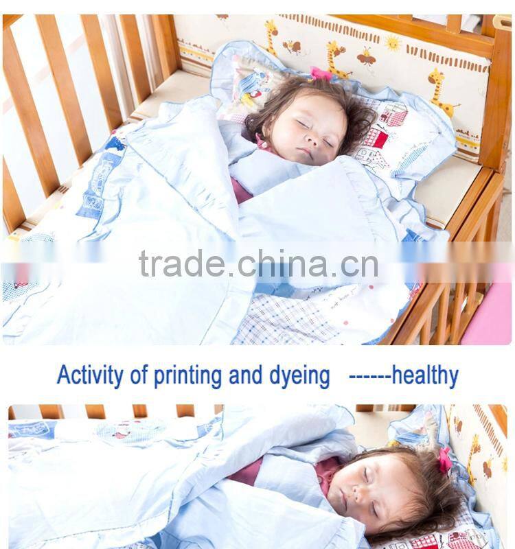 100% cotton Infant Kindergarten anti kicking sleeping bag quilt for four seasons detachable and washable pink teddy bear