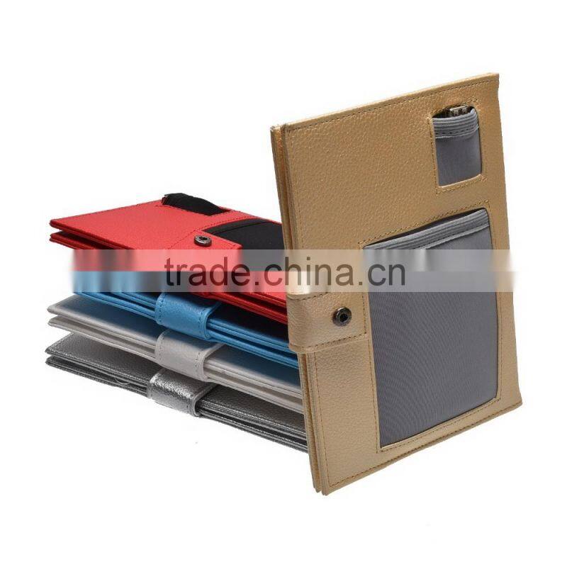 Factory private model 6W solar panel foldable leather bag solar charger