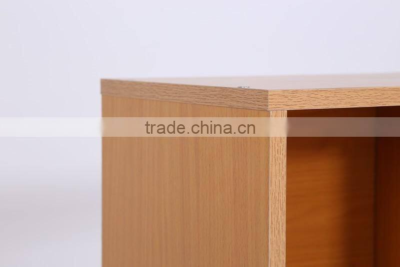 wood melaimne wall storage bookcase home bookshelf in library.