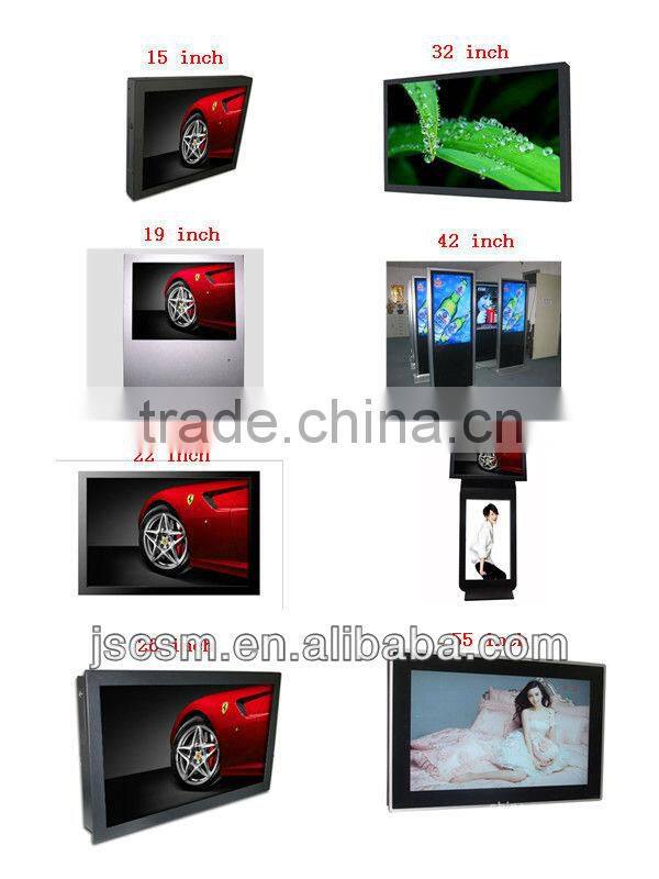 cheap 15/19/22/26/32/42/55 inch lcd bus video advertising player with HD good resolution, optional wifi