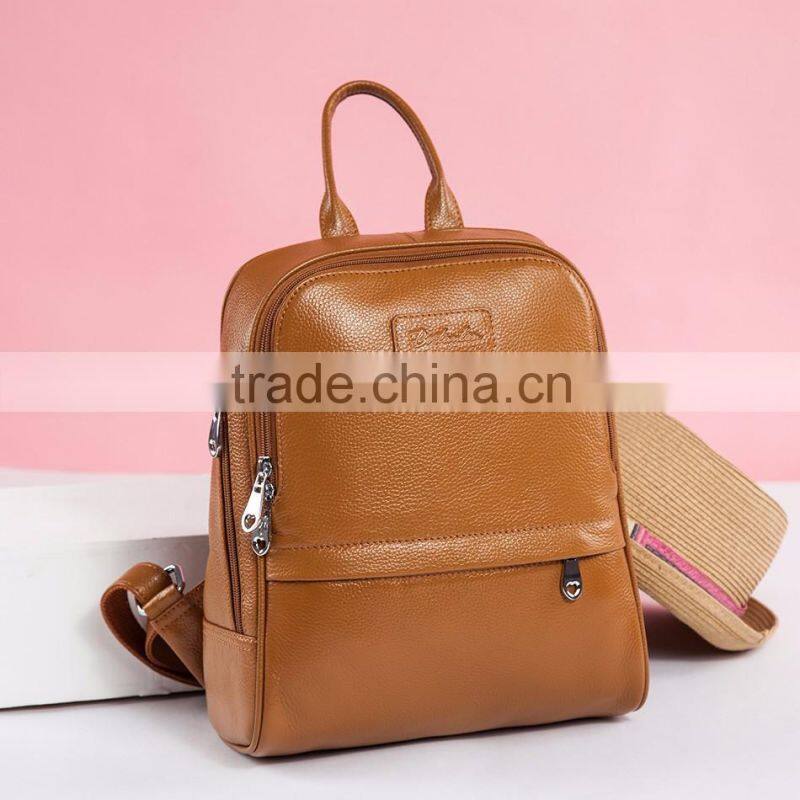 leather day backpack bag school bag girls laptop shoulders bag