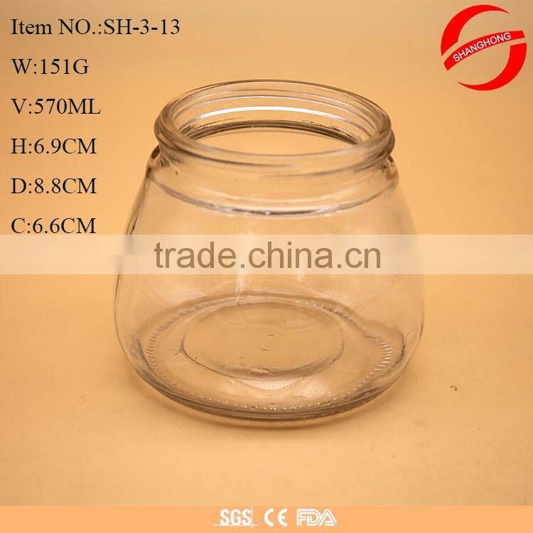 570ML 19OZ Fat Body Glass Jam Jars With Lids For Sale