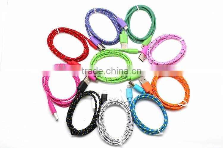 Lighting usb cable Nylon Woven USB Cable for I6 phone accessory cable