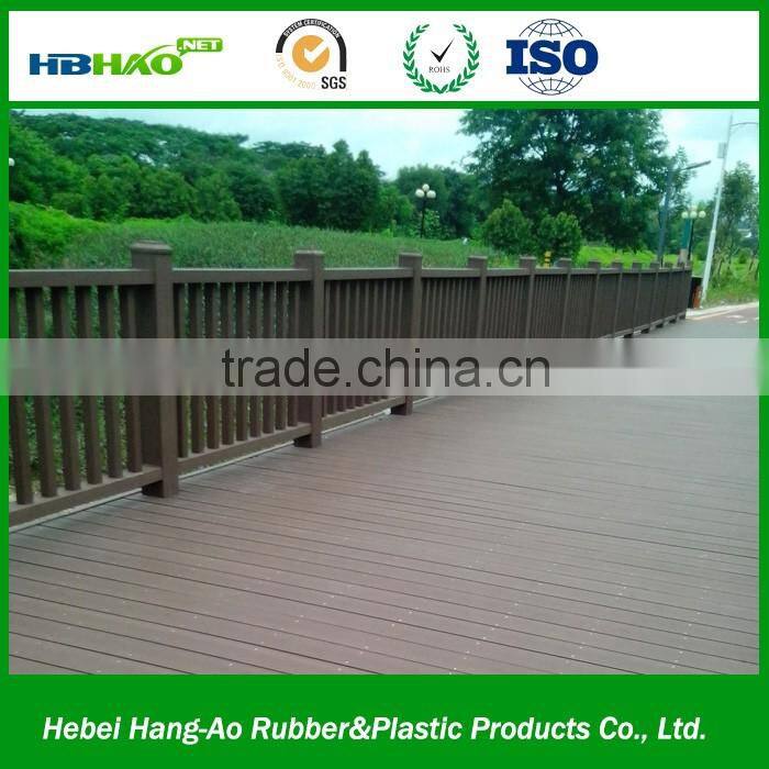 Anhui anti-UV groove outdoor hollow plastic composite wpc decking