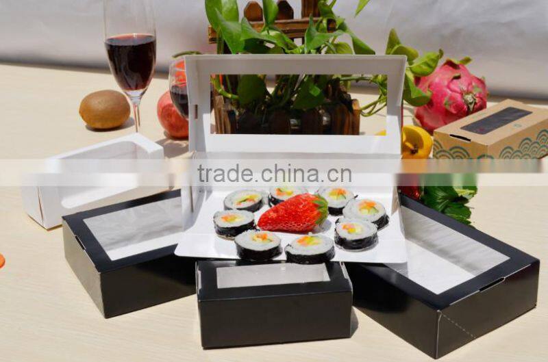 Ecofriendly customized paper sushi box, cheapest disposable sushi packaging box
