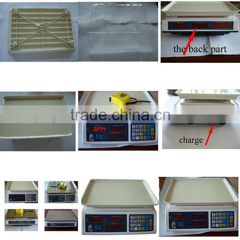 30 kg LED/LCD Digital Weighing Price Scale with Stainless Steel Pan