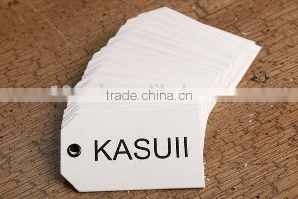 2016 China thick white cardboard wholesale embossing tags printing
