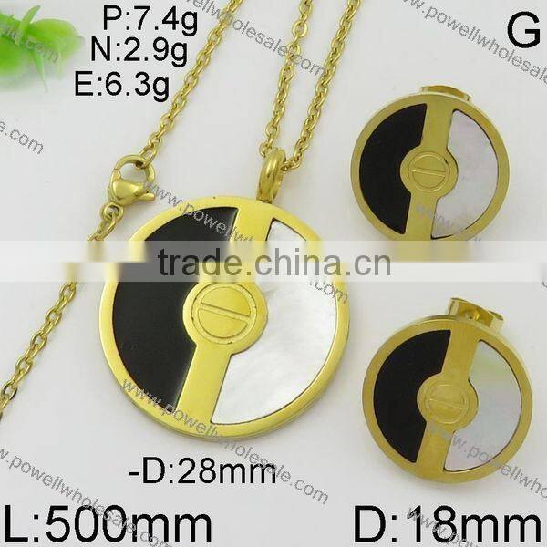Wholesale price hot heart style 21 carat gold jewelry set