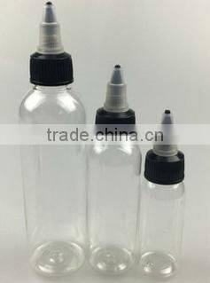 60ml,100ml,250ml,500ml plastic colorful PET bottle with twist top cap